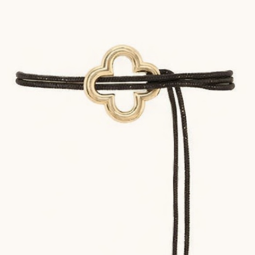 Clover Rhinestone Black Rope Belt - Picture 1 of 4